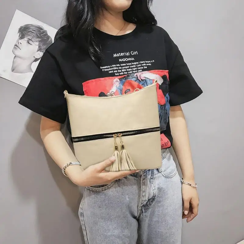 شرابة المرأة البسيطة حقيبة ساع الأزياء مصمم الإناث حقائب الكتف Crossbody حقيبة للفتيات Sac دوس Bolsas الأنثوية جديد