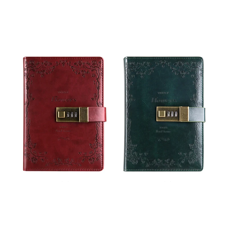 Vintage Lockable Notebook Diary Passwprd Office Writing Pads Memo