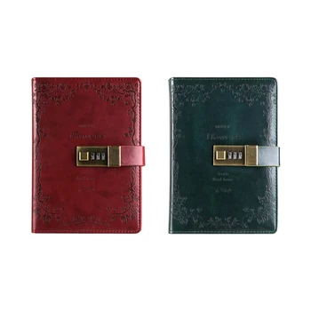 

Vintage Lockable Notebook Diary Passwprd Office Writing Pads Memo Leader Travelers Journal School Planner with Lock Gift