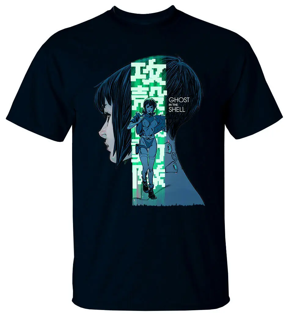 Аниме: футболка Ghost In The Shell V6 M. Oshii 1995 (черная) все размеры 2019 новая мужская смешная