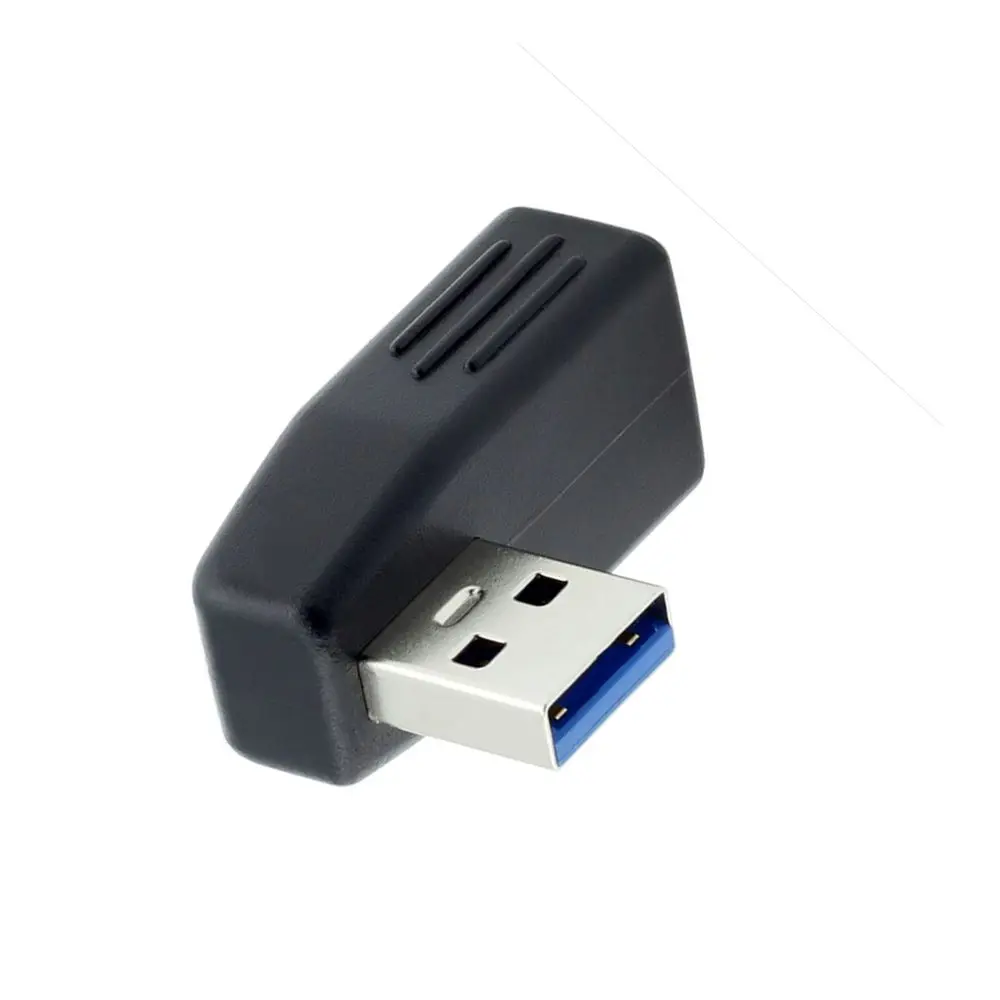 90 градусов USB 3,0 A папа-мама левый и правый угловой адаптер USB 3,0 AM/AF разъем для ноутбука/ПК черный - Цвет: Left