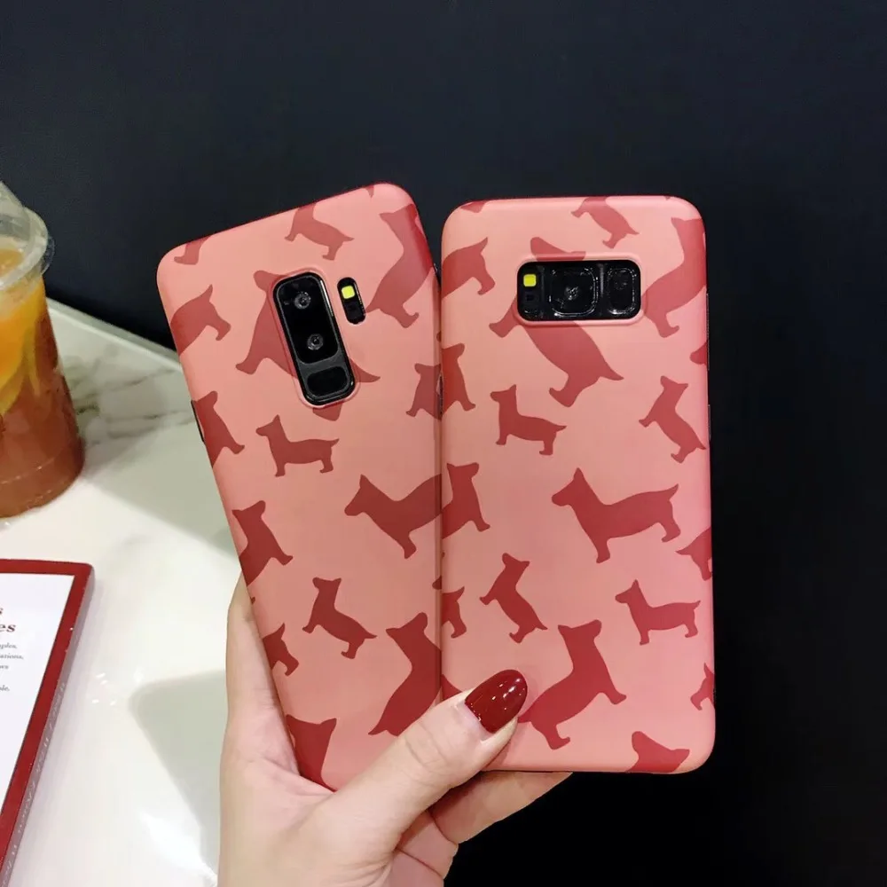 

For samsung galaxy s9 s8 plus note 9 8 case cover cute 3d cartoon dog painted soft silicon phone bag case for samsung s7 edge