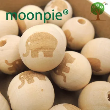 20mm wooden beads elephant shaped burnt engrave diy accessory wooden craft boy wood round ball EA147