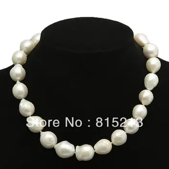 

ddh00615 beautiful White Fresh Water Pearl 21mm Baroque pearl necklace
