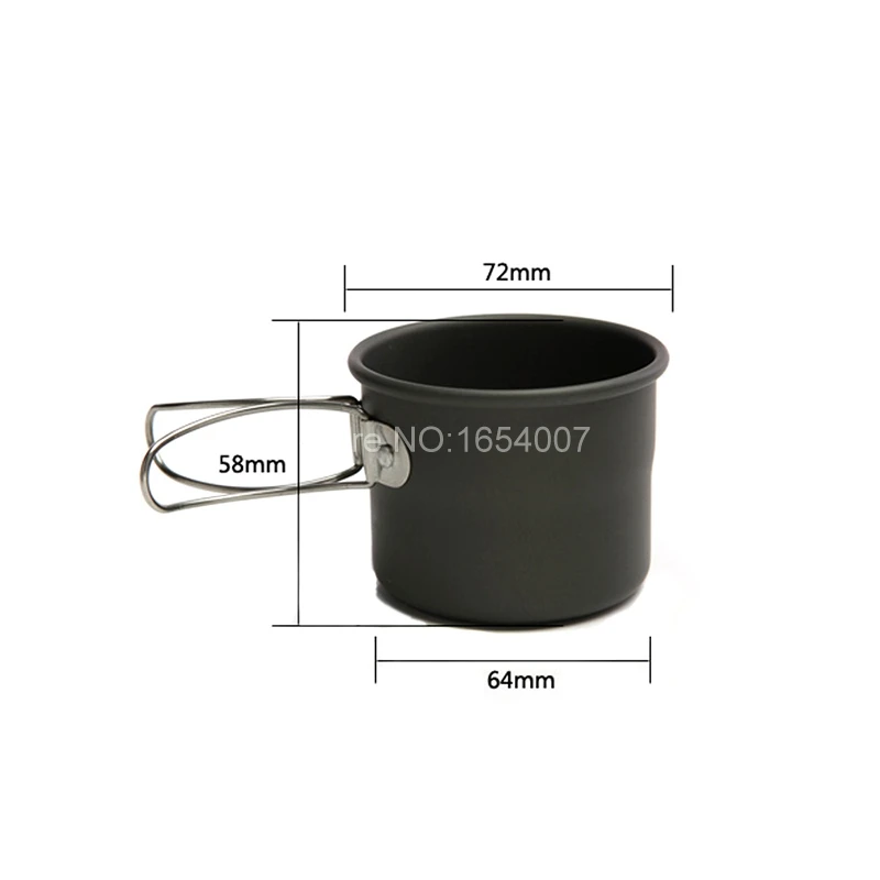 1 unids Alocs 150 ml portátil al aire libre camping Vasos y copas Tazas óxido de aluminio taza de agua con asas plegables Botellas de agua tw-402