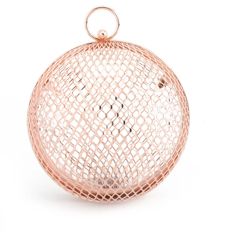 Vintage Women's Evening Bag Metal Chain Hollow Out Mini Bag Banquet Party Shoulder & Crossbody Bags Clutch Circular Cage Handbag Vintage Women's Evening Bag Metal Chain Hollow Out Mini Bag Banquet Party Shoulder & Crossbody Bags Clutch Circular Cage Handbag
