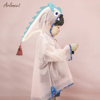 

ARLONEETclothes for Boys girls 12 years Raincoat Rain Tassels Dinosaur 3D Lightweight Rainwear Slicker waterproof rain coat kids