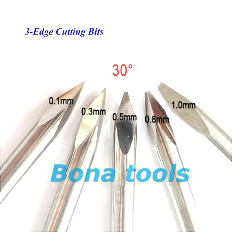 10 шт./лот Бесплатная доставка Новые твердосплавные 3/Три лица ЧПУ Пирамида печатной платы Гравировка Биты 3,175 мм х 30 градусов х 0,3 мм