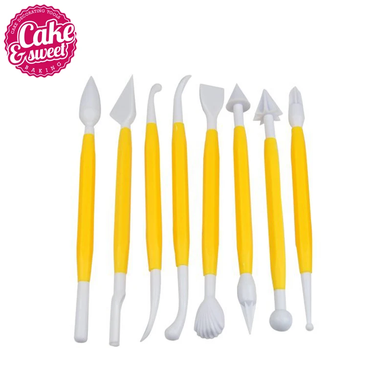 Buy 8 pcs/set Fondant Cake Pen Decoration Set 16 Patterns Flower Sugarcraft