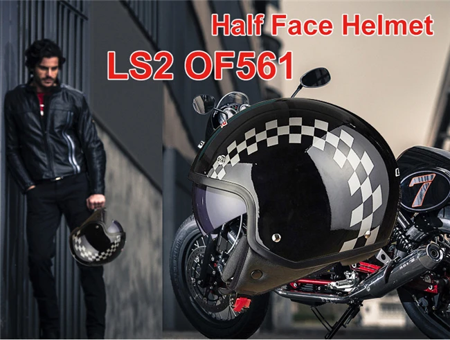 LS2 OF561 moto rcycle шлем Модные мужские женские летние шлемы с открытым лицом с солнечным стеклом Оригинальные настоящие LS2 moto шлемы