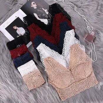 

Women Floral Lace Bralette Bra Set Push Up Sexy Bra Set Sexy Lingerie Wireless Bra Panties Set