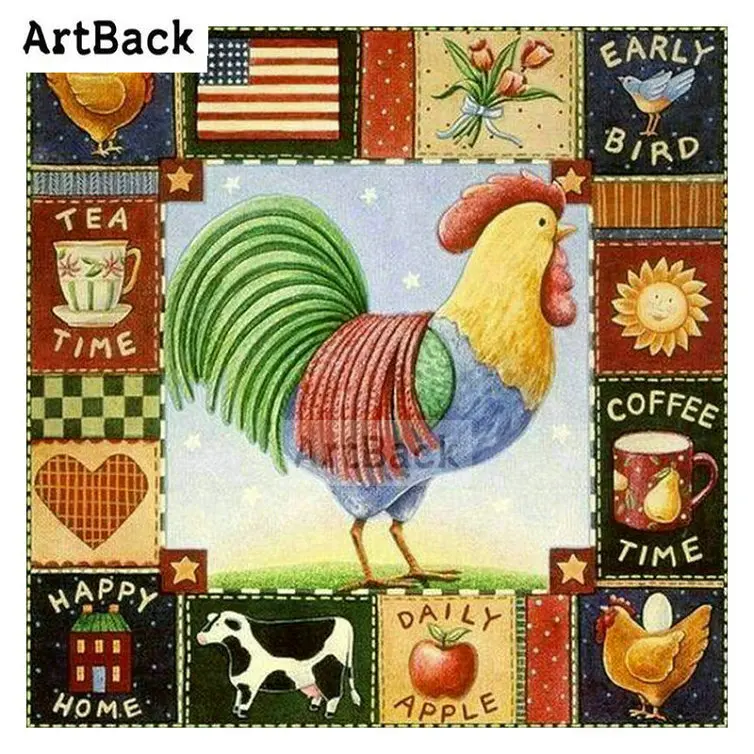 

5d diamond painting cross stitch cock full square drill 3d diamond embroidery rhinestone stick drill embroidery