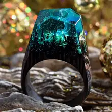 24 цвета секретное деревянное полимерное кольцо с деревянным водопадом микро-ландшафтное кольцо