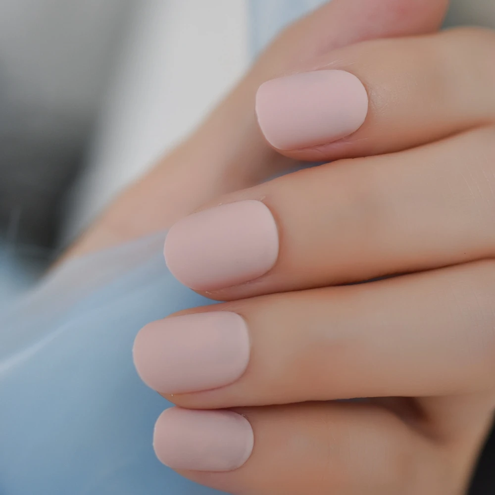 Матовые короткие ногти, розовые матовые ногти, искусственный скраб - Цвет: L5097