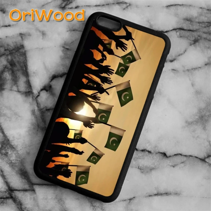 OriWood Pakistan Flag Banner Case cover For iPhone 6 6S 7 8 Plus X 5 5S SE Samsung galaxy S5 S6