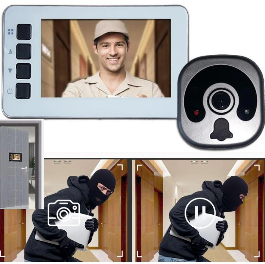 

4.3" LCD Digital Magic Eye Door Peephole Camera 180 Degree Doorbell Viewer Night Vision