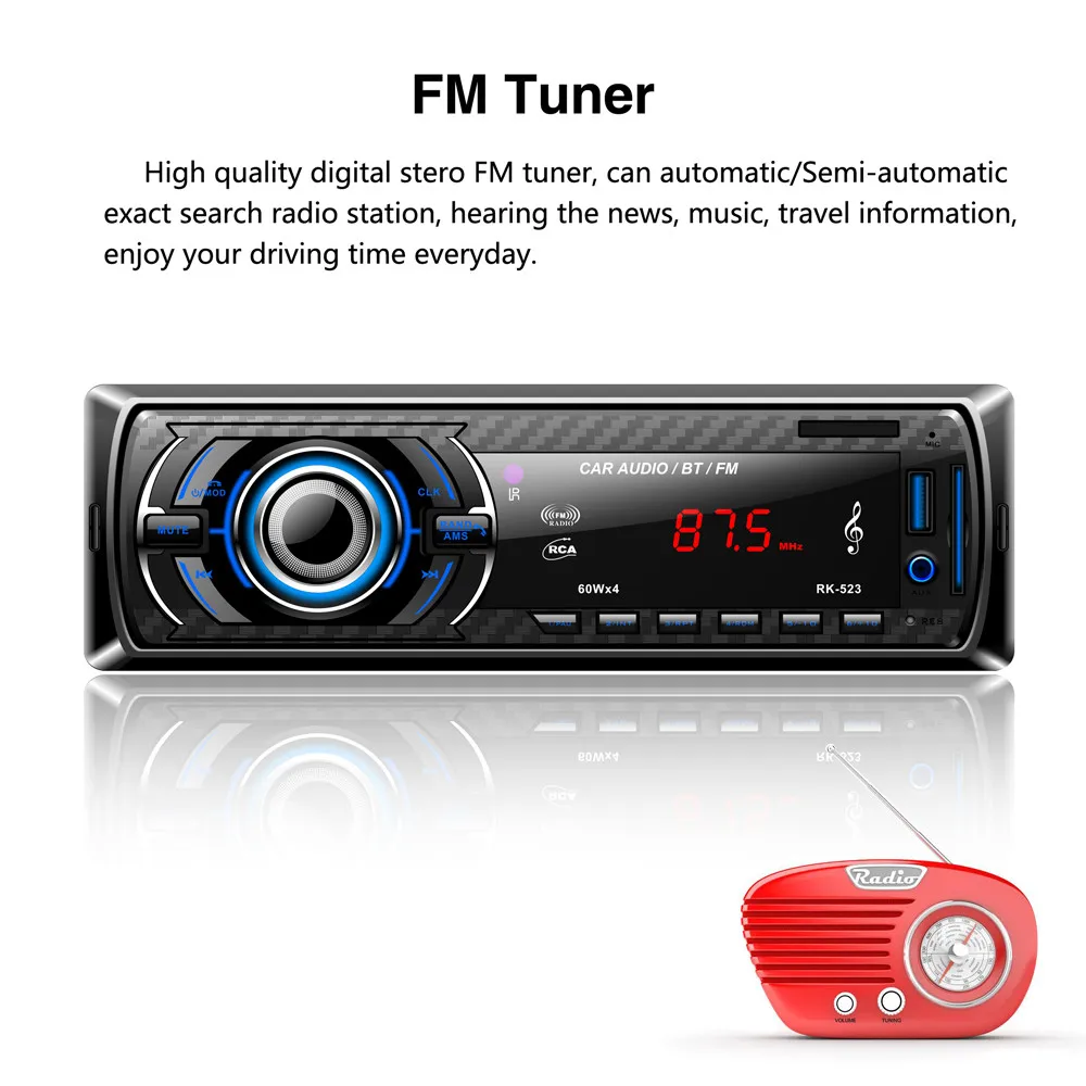 

Bluetooth Car Audio Stereo FM DVD CD MP3 Player Receiver USB SD AUX Input PK-523 Car-styling Mp3 Player Auto CA