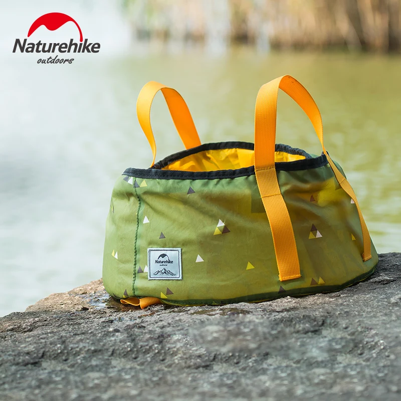 Naturehike nuevo 10L/16L portátil al aire libre ultraligero de cuenca de agua plegable contenedor Camping Picnic lavado cubo PU5000 bolsa