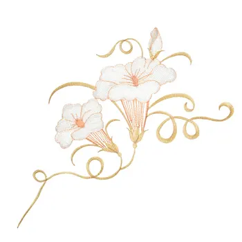 

1 PC Embroidery handmade Orchid Morning Glory Patches Cute decal plants patch DIY fabric Stickers Sew on Trousers Dress clothes