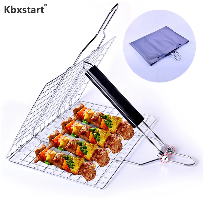 Kbxstart Lipat Barbekyu Aksesoris Stainless Steel Barbekyu Persegi Panggang Net Ikan Bakar Klip Kualitas Tinggi Bbq Alat Onderdil Alat Panggang Listrik Aliexpress