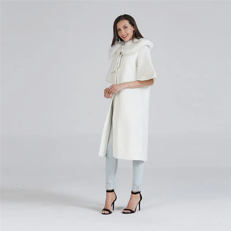 Style Hiver Mode Pardessus Femmes Long Cape Coréen Vintage 2018 Casual Laine Blanc Manteau YEwnqTCqx8