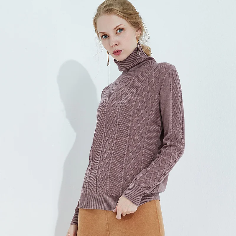 Winter new high quality cashmere sweater solid color simple large size warm breathable soft comfortable pullover sweater