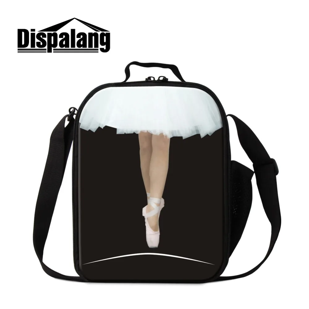 

Dislapang 3D Printing Ballet Picture Logo Lunch Container Personalized Kids Lunch Sack with Side Bags Girls Insulated Cooler Bag