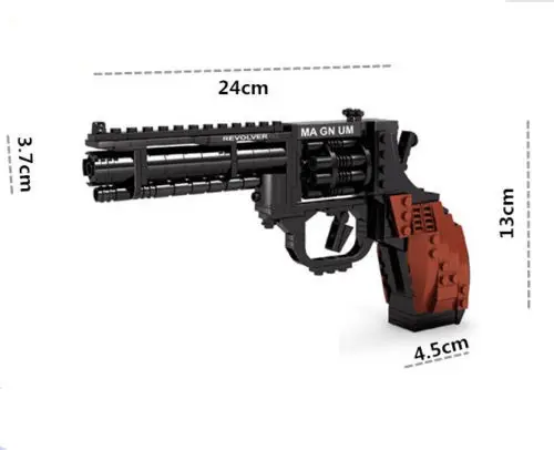 Classic toys weapon Army Revolver Gun C/W Cartridge Compatible Block Building Bricks Toy Puzzle the best gift for kid