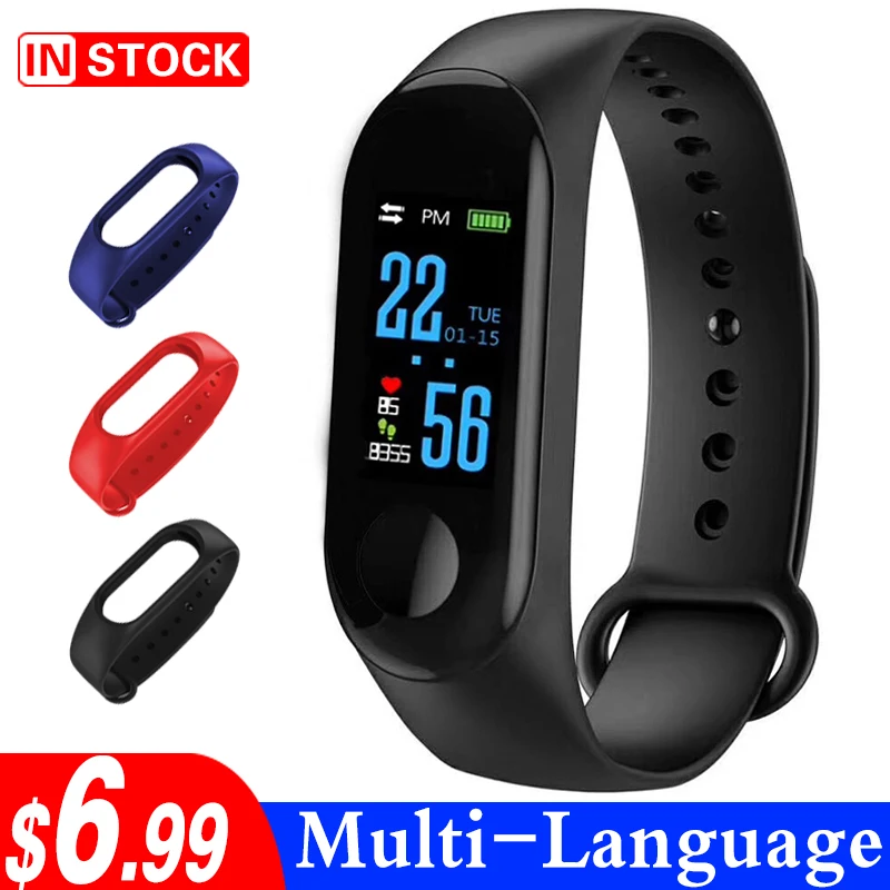

M3 Smart Watch IP67 Waterproof Heart Rate Monitor Blood Pressure Bluetooth Men Women Sport Smartwatch For Android IOS