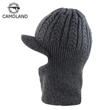 Шерстяные шапки вязаные мужские зимние шапки Skullies Bonnet Зимние головные уборы для мужчин и женщин Beanie Балаклава с шеи теплая маска для лица
