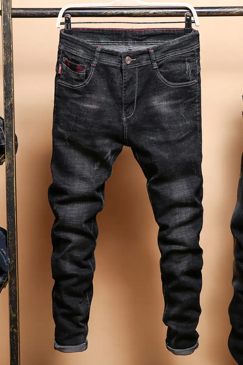 mens black skinny jean shorts