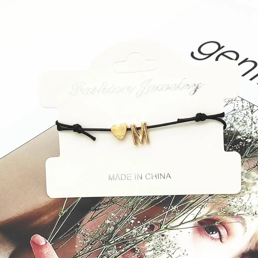 Letter Name Necklace Lucky Rope Bracelet Love Heart Statement Bracelet bracelet jewelry
