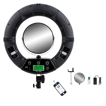 

Yidoblo FC-480 RGB LED APP Ring Light LED Video Beauty Skin nail Makeup Lamp Photography Movie film Studio Ring lamp whole set