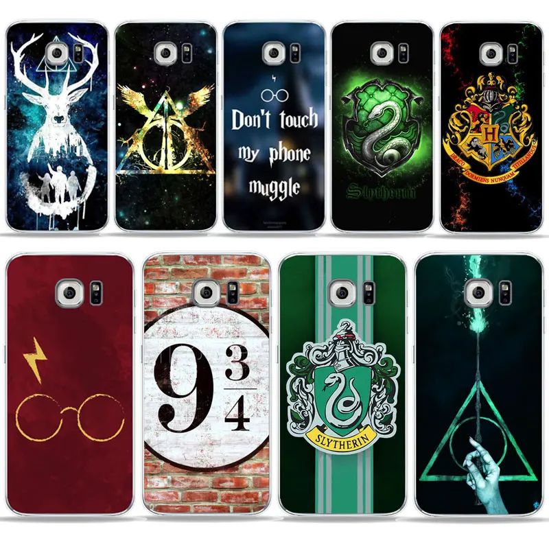 

Harry Potter Hallows Symbol 9 3 4 Phone Case For Samsung S7 edge s6 S9 s8 s9 Plus A5 A7 2017 J1 A6 Plus Slytherin Soft TPU Cover