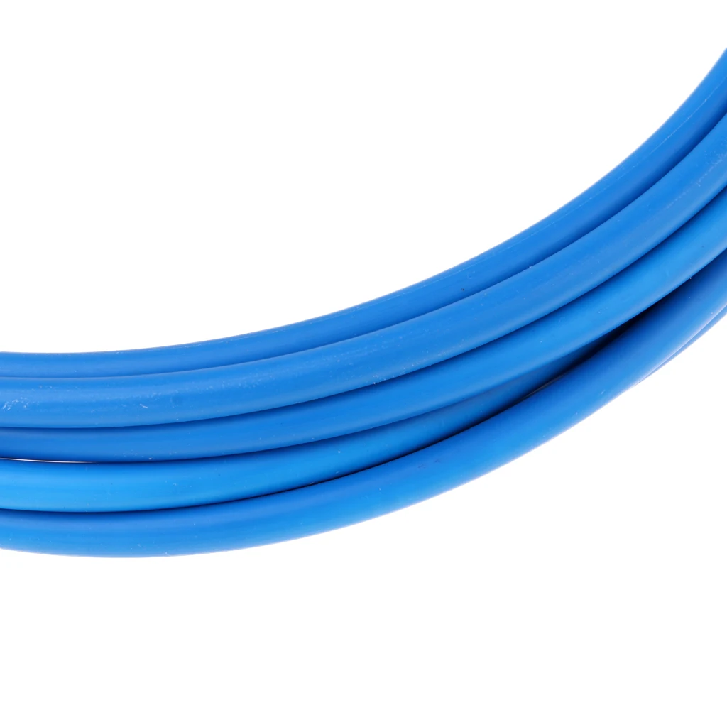 Soft High Carbon Steel + PVC Bike Shifter Derailleur Cable Line Housing Tube Pipe & 6pcs End Cap Tube Tip Blue