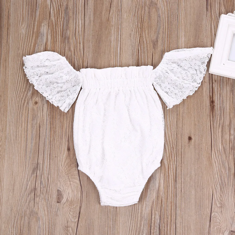 

Toddler Infant Baby Girl Flower Lace Bodysuit Sunsuit Outfit Set Clothes Newborn Bodysuits Short Baby Zomer Kleding Meisje