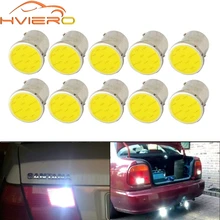 Luces de freno para coche, bombilla Led blanca Cob P21 5w 1156 BA15S 1157 BAY15D DC 12v, luz de estacionamiento para camión y remolque, 10 Uds.