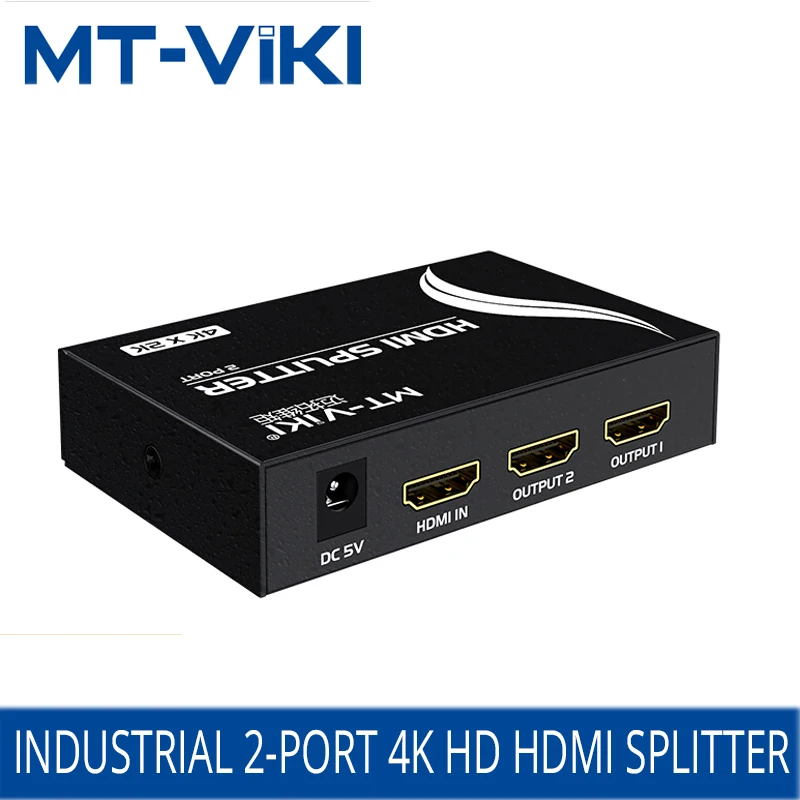 

MT-VIKI 2 port hdmi splitter 1 input 2 output simultaneous output of the support 3D 4K HD splitter With power MT-SP142
