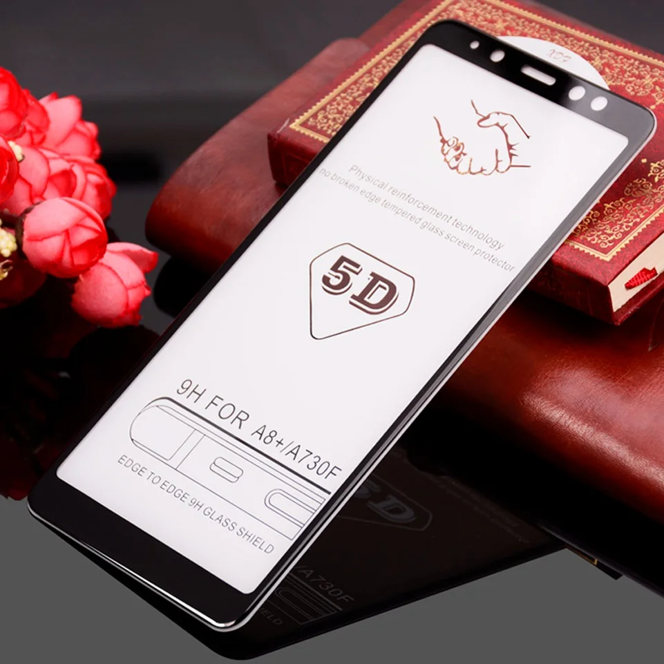 WhaY 5D Screen Protector For Samsung Galaxy A8 Plus 2018 Tempered Glass Full Cover For SamsungA8 Plus 2018 Glass Protective Film (10)