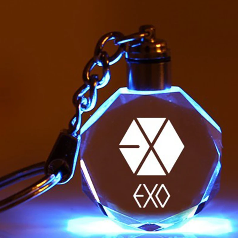 

KPOP EXO BBLACKPINK Keychain Seventeen LED Light Key Chain Ring Keyring drop shipping gifts