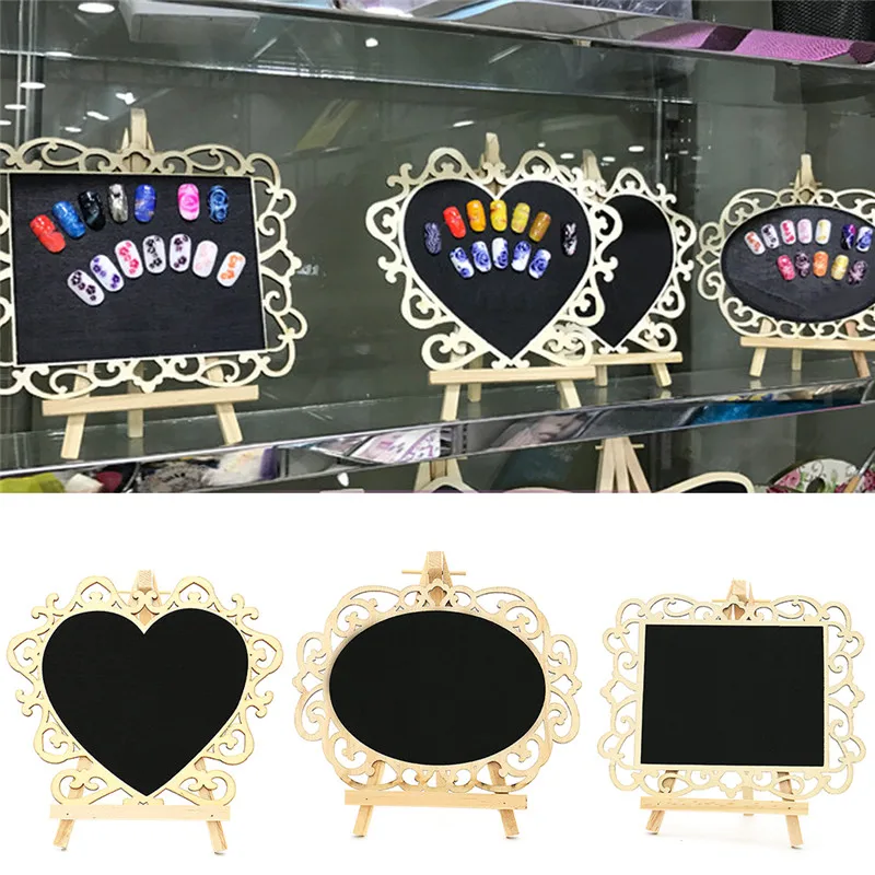 

Wood Salon False Nail Art Tips Display Card Board Nails Stand Manicure Tool