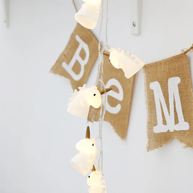 10/20pcs LED Unicorn String Light Unicorn Warm White Fairy Light Wedding Birthday XMAS Holiday Decoration Baby Bedroom Gift