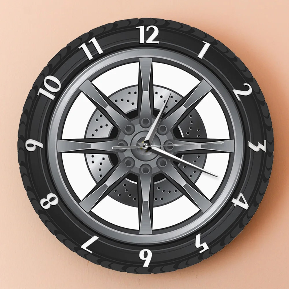 Car Service Custom Name Repair Tire Wheel Vintage Cool Wall Clock Car Workshop Mechanic Gift Room Decorative Clock