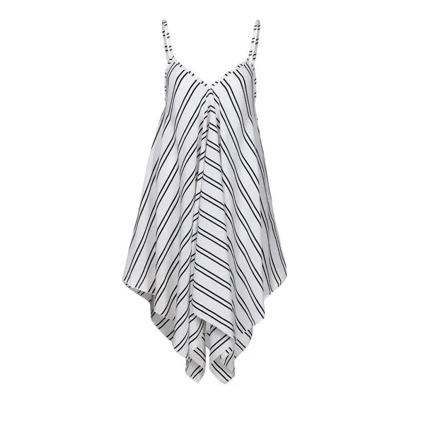 

KANCOOLD dress new high quality girl Fashion Ladies Sleeveless Striped Mid-Calf Dress Loose Party dress women AP25