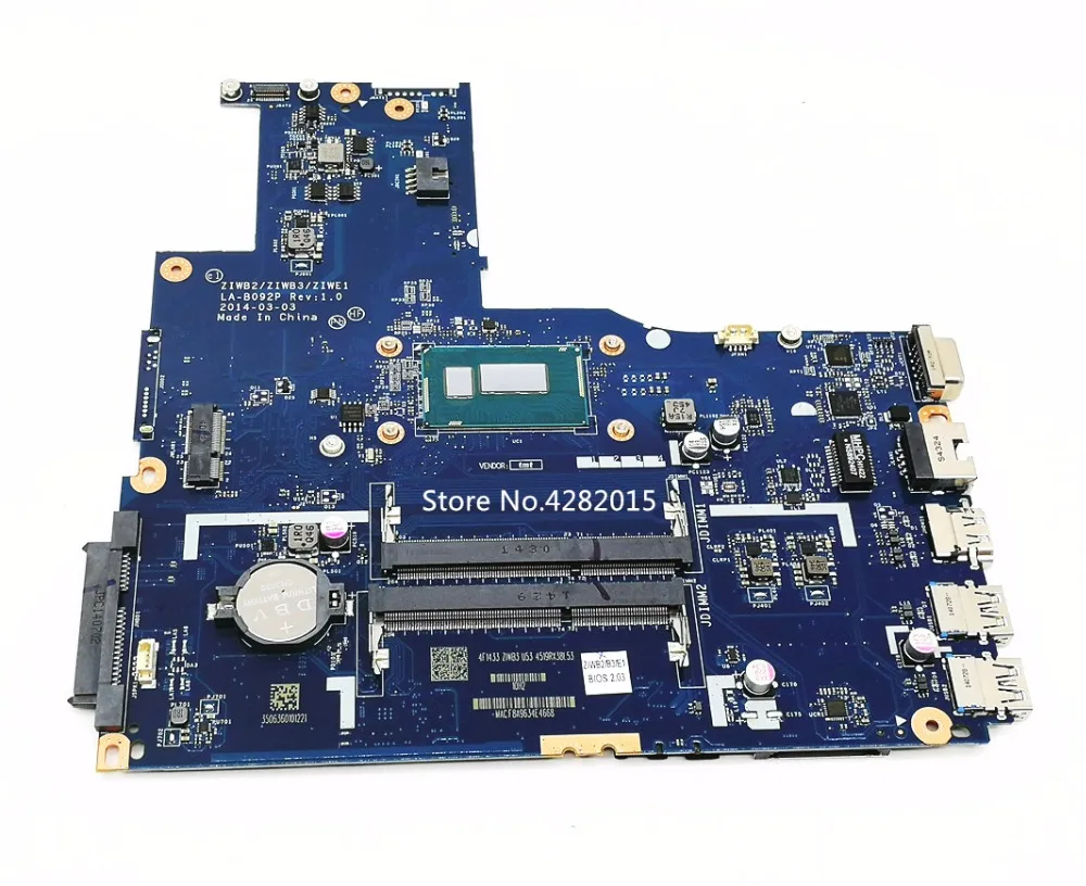 

FRU:5B20G46236 ZIWB2 ZIWB3 ZIWE1 LA-B092P NOTEBOOK Main board FOR LENOVO B50-70 LAPTOP PC Motherboard SR1E8 3558U 100% tested