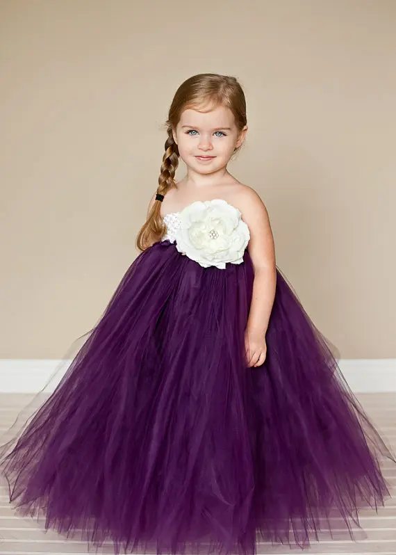 flower girl purple dress