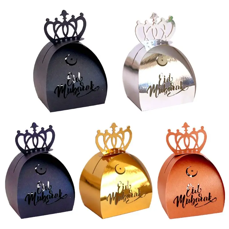 

25pcs Laser Cut Hollow Candy Box DIY Wedding Party Favors Boxes Happy Eid Mubarak Ramadan Party Decoration