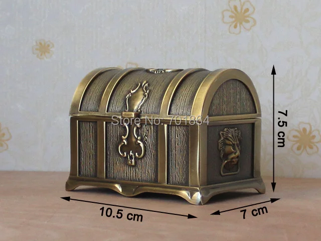 Размер M винтажный бронзового цвета с кофейной эмалью Пираты Карибы сундук с сокровищами металлический ювелирный чехол подарочная коробка