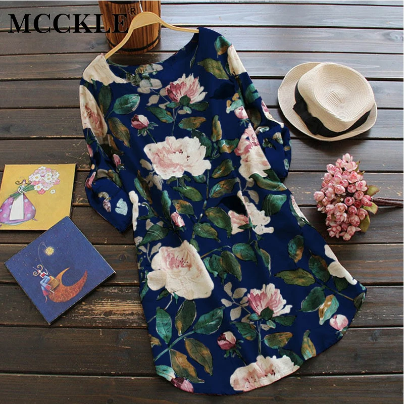 MCCKLE Spring Women Long Sleeve Plus Size font b Dress b font font b Vintage b