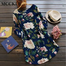 MCCKLE Spring Women Long Sleeve Plus Size font b Dress b font font b Vintage b